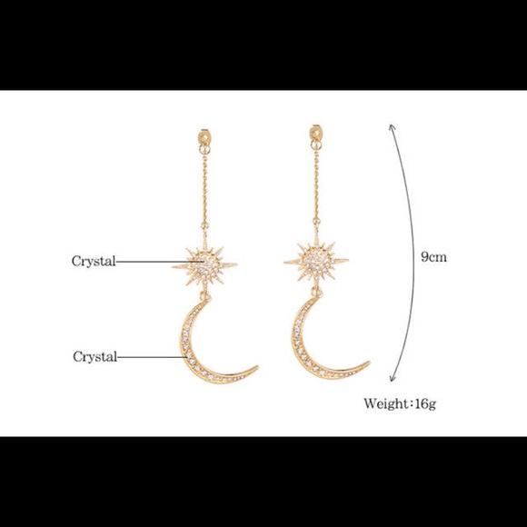 🌙 Sun, Moon, & Stars ✨ Chandelier Earings  ☀️ - Picture 2 of 5